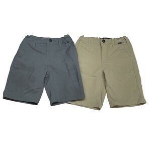 Hurley Kids 7 H2ODri Walk Shorts Bundle Khaki Gray Golf Preppy Adjustable Waist